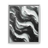 Monochrome Yin-Yang Swirls - Abstract Impasto Art Print