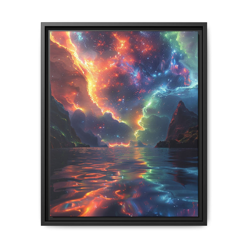 Galactic Visions: Neon Nebula & Cosmic Flora Art Print