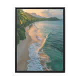 Golden Hour Serenity: Vibrant Tropical Beach Aerial View Print