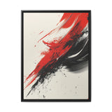 Abstract Energy: Vivid Red & Black Brushstroke Art Print