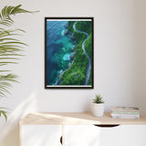 Coastal Serenity: Top-Down BC Highway Anime Scenery Print