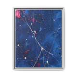 Jackson Pollock-esque Abstract White on Blue Art Print