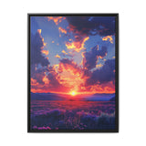 Twilight Majesty: Vibrant Sunset Over Mountains - Fine Art Print