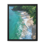 Tropical Serenity: Golden Hour Beach Aerial - Premium Art Print