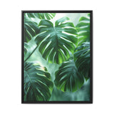 Floating Monstera Leaves Art Print - Ethereal Nature Elegance