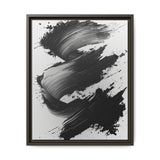 Monochrome Elegance: Dynamic Abstract Brush Stroke Art Print