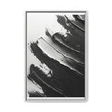 Monochrome Elegance: Swirl & Stroke Abstract Art Print