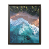 Golden Hour Serenity: Vibrant Tropical Beach Aerial View, Fine Art Print