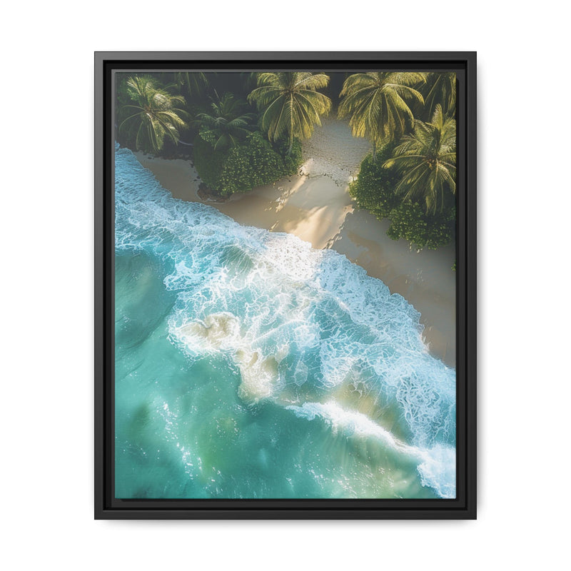 Golden Hour Serenity - Tropical Beach Aerial View Premium Print