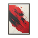 Abstract Fury: Vivid Red & Black Brushstrokes on White - 8K Art Print