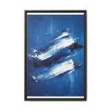 Pollock-Inspired White Splatter on Blue - Abstract Art Print
