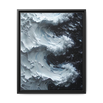 Yin-Yang Impasto Swirl - Modern Black & White Fine Art Print