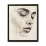 Japandi Minimalist One-Line Art - Monochrome Ink Portrait Print