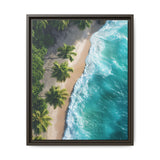 Golden Hour Escape: Tropical Beach Aerial View - Premium Art Print