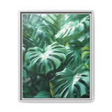 Floating Monstera Leaves - Serene Nature Art Print