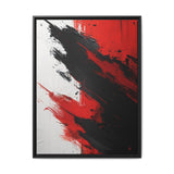 Abstract Energy: Vivid Red & Black Brushstrokes on White - 8K Art Print