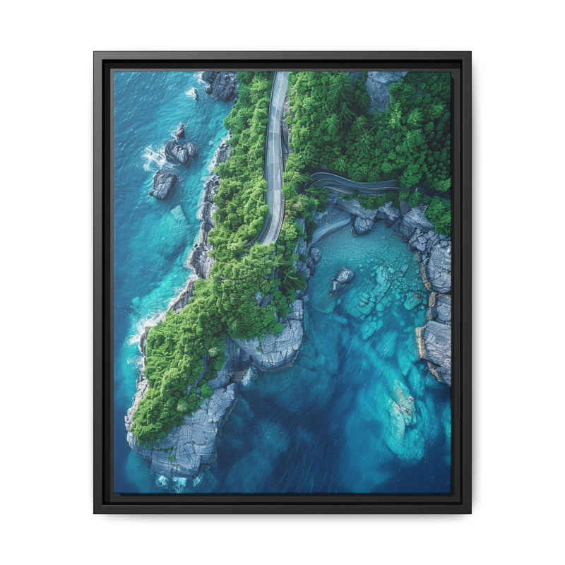 Coastal Serenity: Aerial View of BC's Majestic Highway - Wall Art