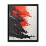 Chaos and Harmony: Vivid Red and Black Abstract Art Print