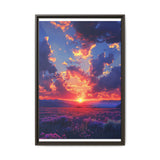 Twilight Majesty: Vibrant Sunset Over Mountains - Fine Art Print