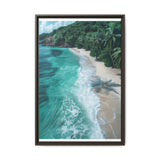 Tropical Beach At Golden Hour - Vibrant Aerial Canvas Print
