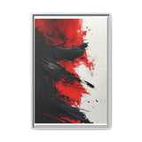 Vivid Red and Black Abstract Art - Dynamic Ink-Acrylic Splashes, 8K Print