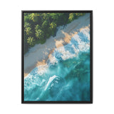 Golden Hour Bliss: Vibrant Tropical Beach Aerial Art Print