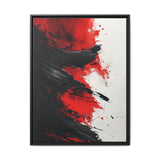 Vivid Red and Black Abstract Art - Dynamic Ink-Acrylic Splashes, 8K Print