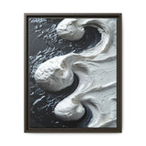 Monochrome Yin-Yang Impasto Swirl - High Contrast Fine Art Print