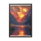 Golden Hour Serenity: Majestic Mountain & Lake Art Print