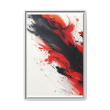 Vivid Red & Black Abstract Chaos - Modern Art Print 8K