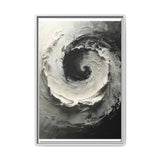 Monochrome Yin-Yang Abstract Oil Painting - High-Contrast Art Print