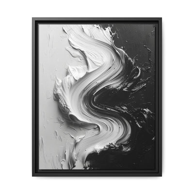 Abstract Swirls: High-Contrast Black & White Brushwork Art Print