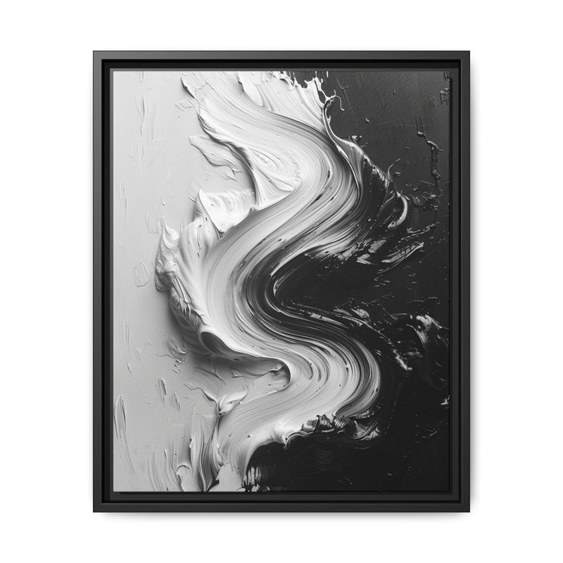 Abstract Swirls: High-Contrast Black & White Brushwork Art Print