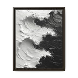 Monochrome Yin-Yang Impasto Art Print - Dramatic Modern Aesthetic