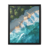 Golden Hour Bliss: Vibrant Tropical Beach Aerial Art Print