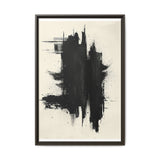 Abstract Energy - Bold Black & White Brush Stroke Canvas Print