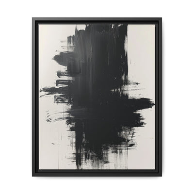 Abstract Energy: Bold Black & White Brushstroke Fine Art Print
