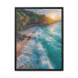 Tropical Beach Golden Hour - Vibrant Aerial View Art Print