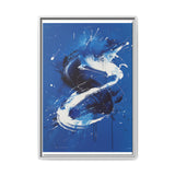 Pollock-Inspired Abstract White on Blue - Contemporary Art Print