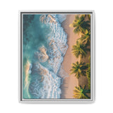 Golden Hour Oasis: Vibrant Tropical Beach Aerial View Print