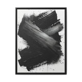 Abstract Elegance: Bold Brush Stroke Dynamic Black & White Art Print