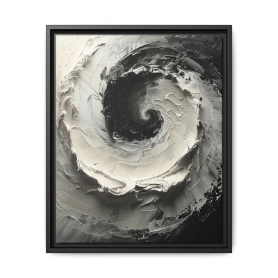 Monochrome Yin-Yang Abstract Oil Painting - High-Contrast Art Print