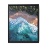 Golden Hour Serenity: Vibrant Tropical Beach Aerial View, Fine Art Print