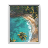 Golden Hour Bliss: Tropical Beach Aerial Art Print