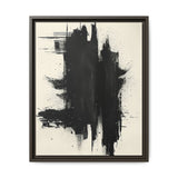 Abstract Energy - Bold Black & White Brush Stroke Canvas Print