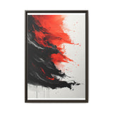Chaos and Harmony: Vivid Red and Black Abstract Art Print
