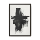 Abstract Dynamic Brush Stroke Art - Black & White Canvas Print