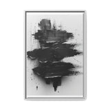 Abstract Energy - Bold Black & White Brush Stroke Art Print