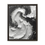 Monochrome Yin-Yang Swirls: Abstract Impasto Art Print