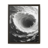 Monochrome Elegance: Swirling Abstract Brushwork Art Print